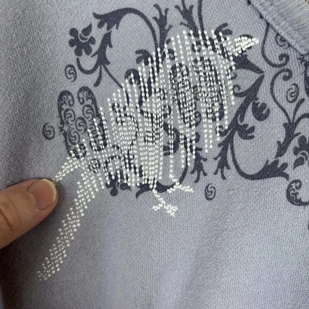 Vintage Old‎ Navy Gray Faux Fur Hoodie Embroidered Bird Size Large - 5-7Y  Girls